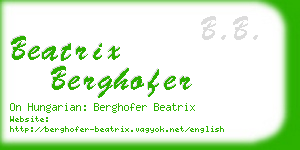 beatrix berghofer business card